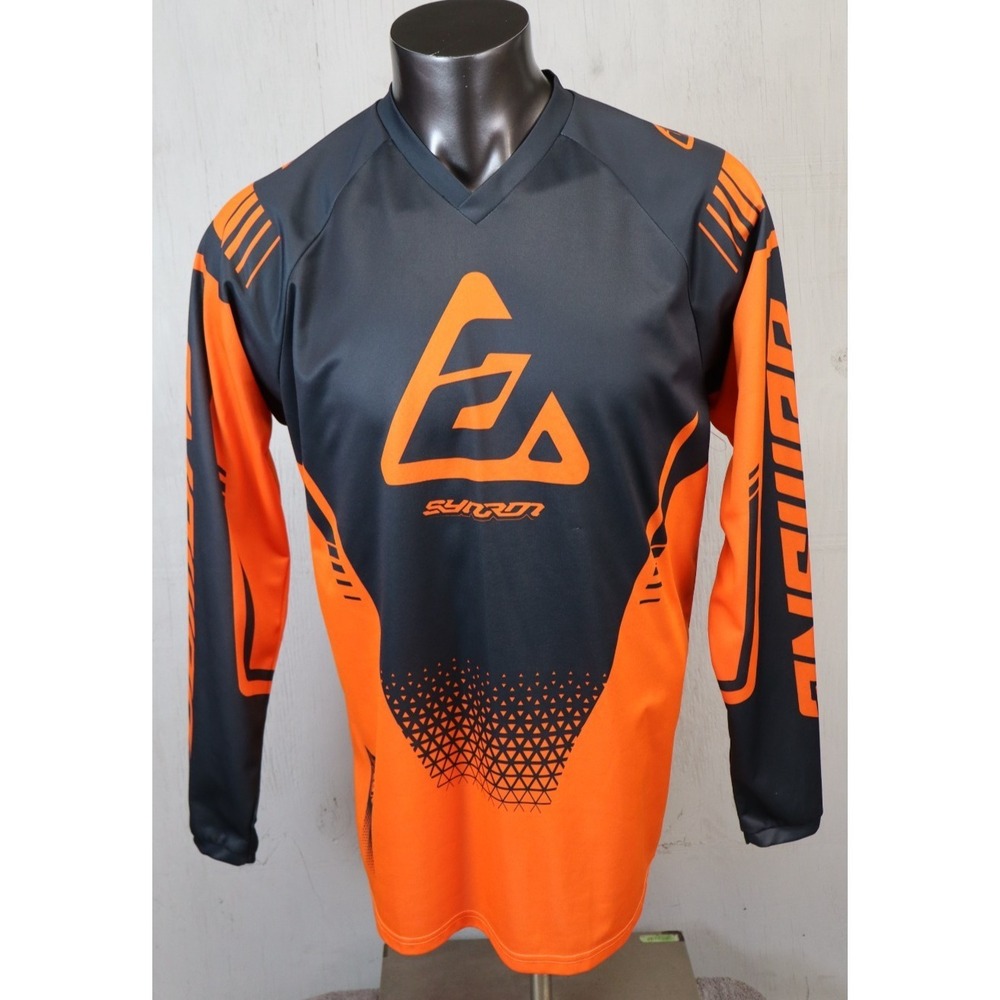 Mens ANSWER Racing MX Jersey Size 2XL Orange Gray Polyester Long Sleeve